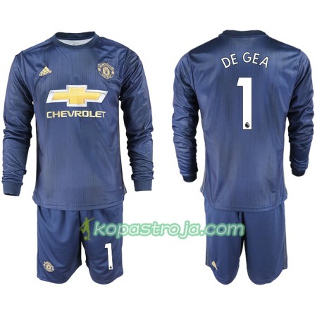 Billiga Fotbollströjor Manchester United DE GEA 1 Barn Tredje tröja 2018/19 Långärmad